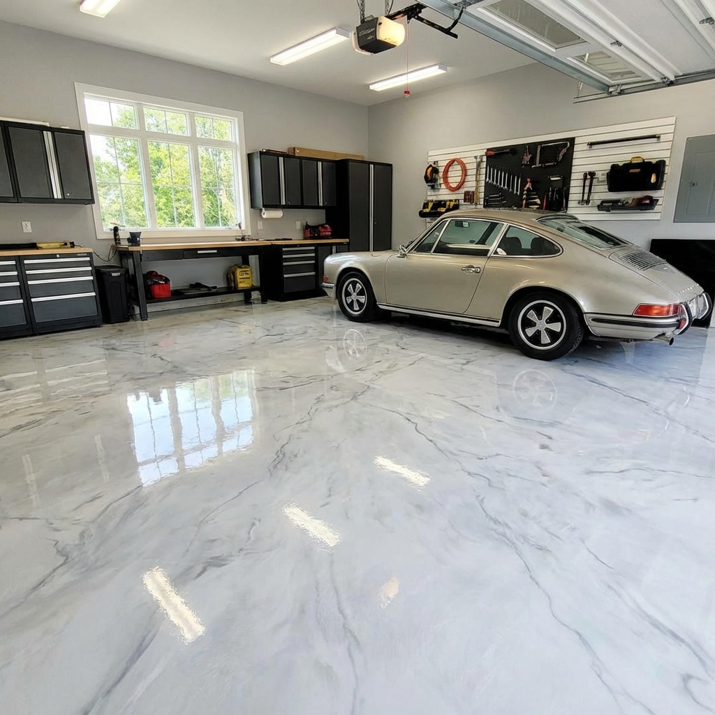 White and grey epoxy floor 2